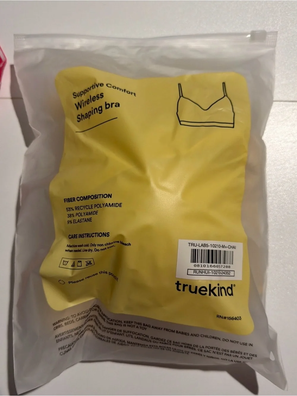 2 Truekind supportive comfort wireless shaping bras new in pkg size M/L 10210